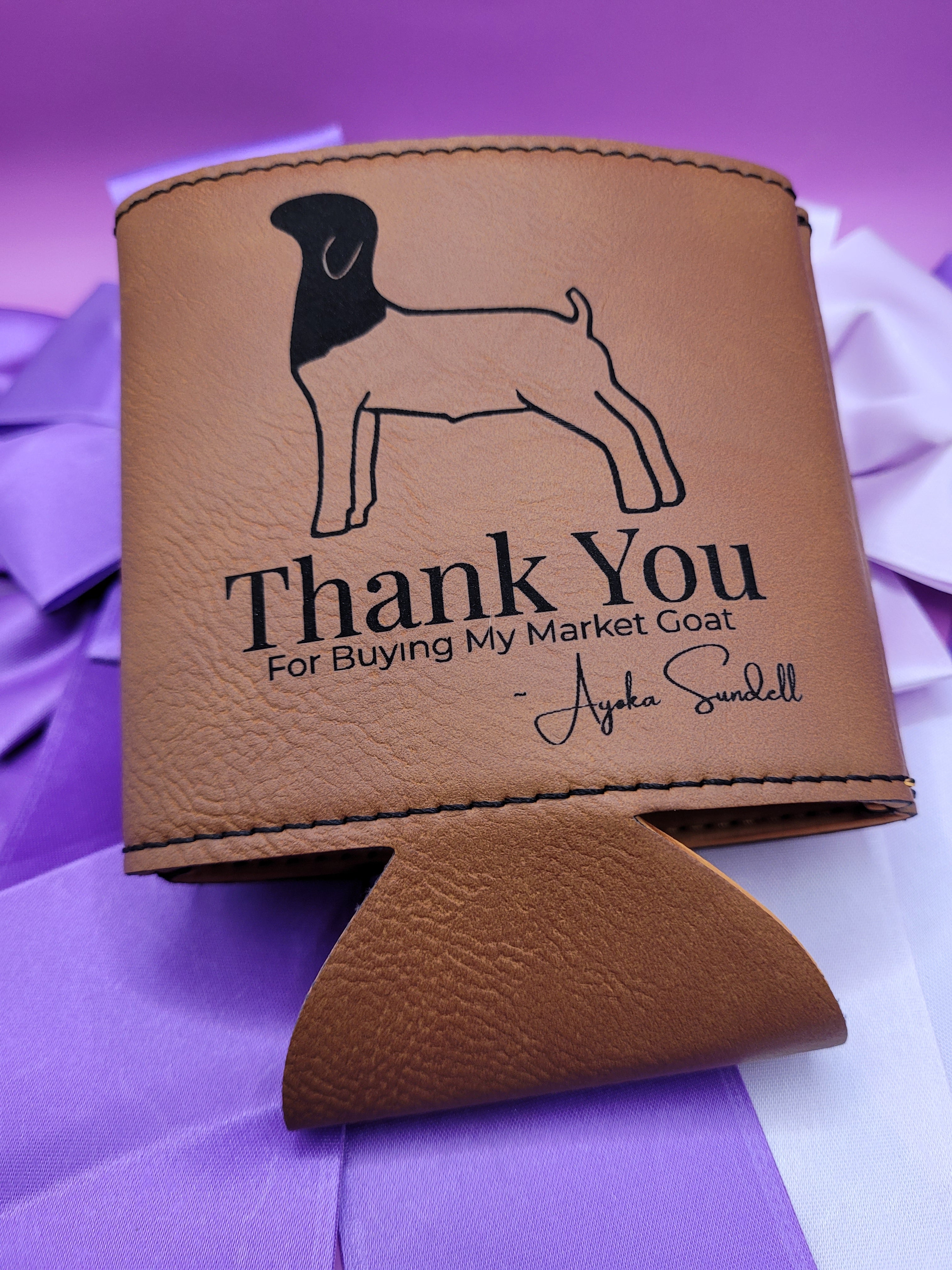 Custom Livestock Buyer Thank You Koozie