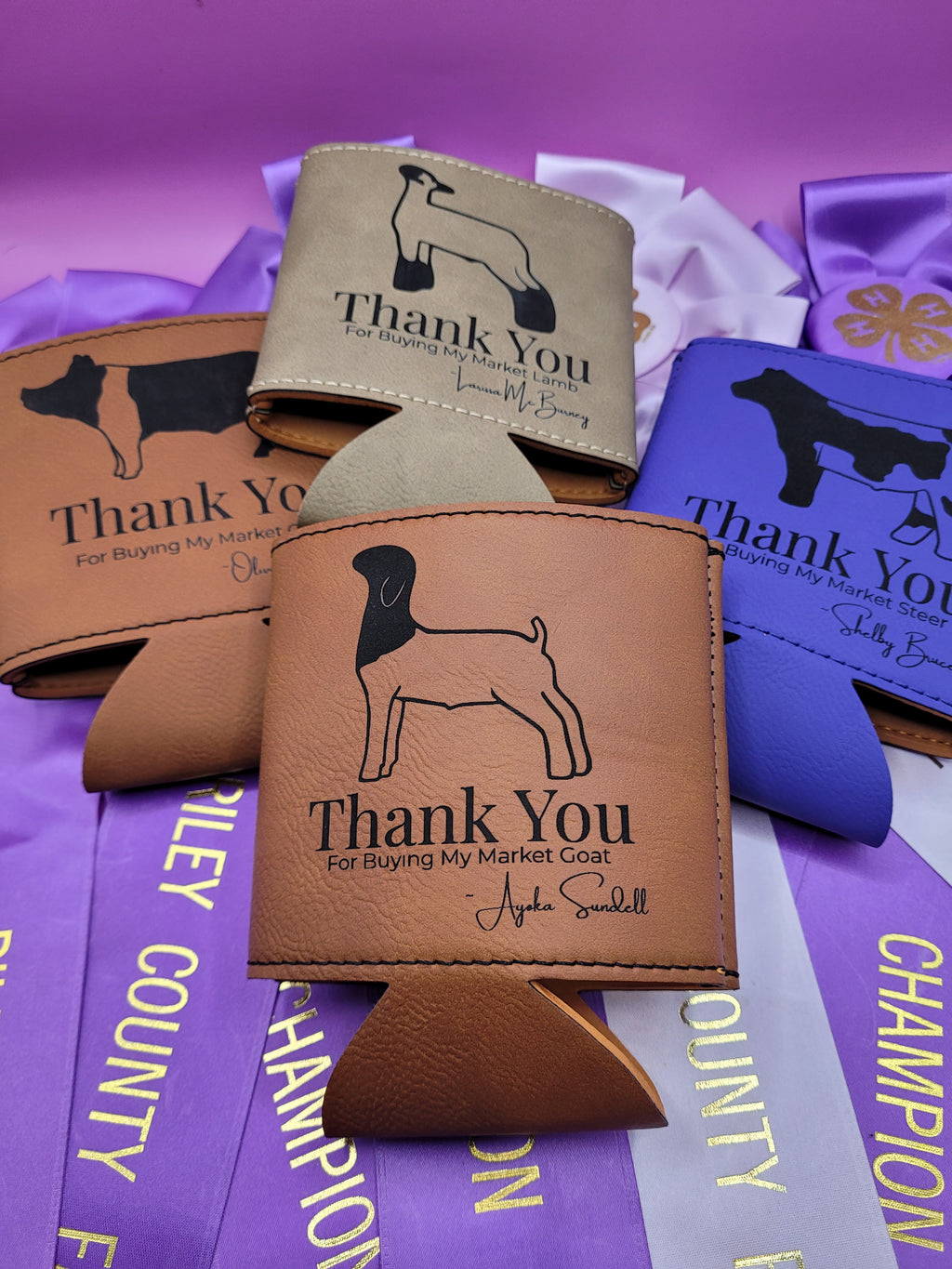 Custom Livestock Buyer Thank You Koozie