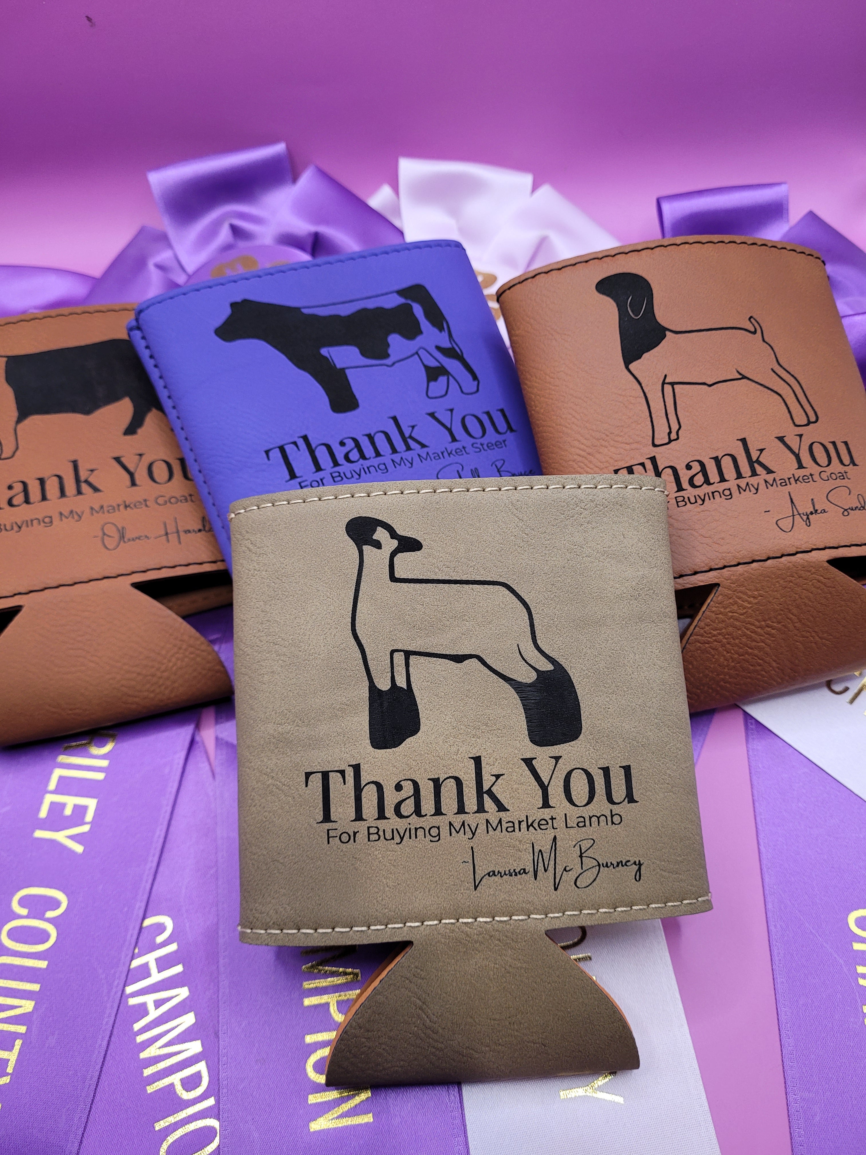 Custom Livestock Buyer Thank You Koozie