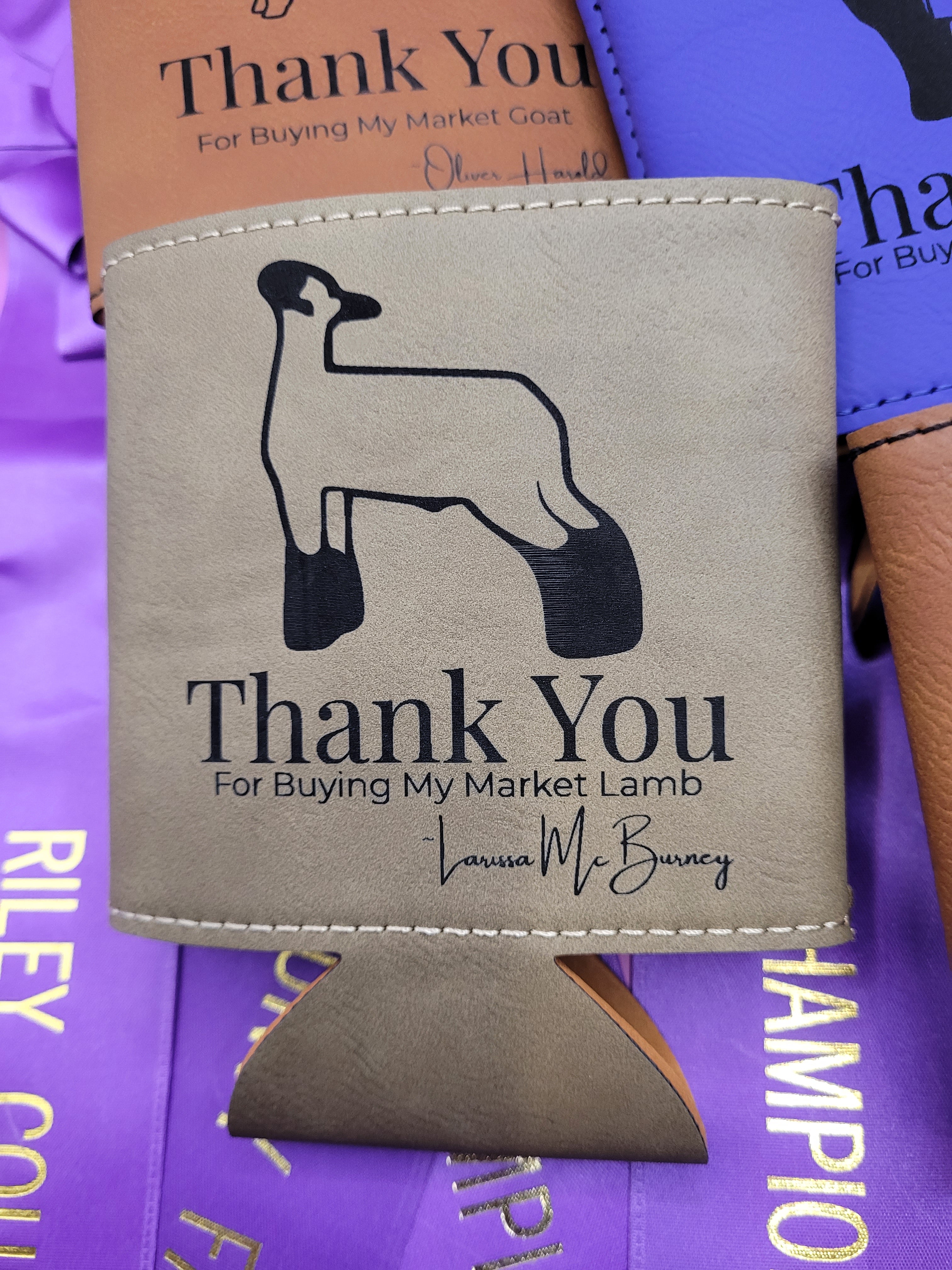 Custom Livestock Buyer Thank You Koozie