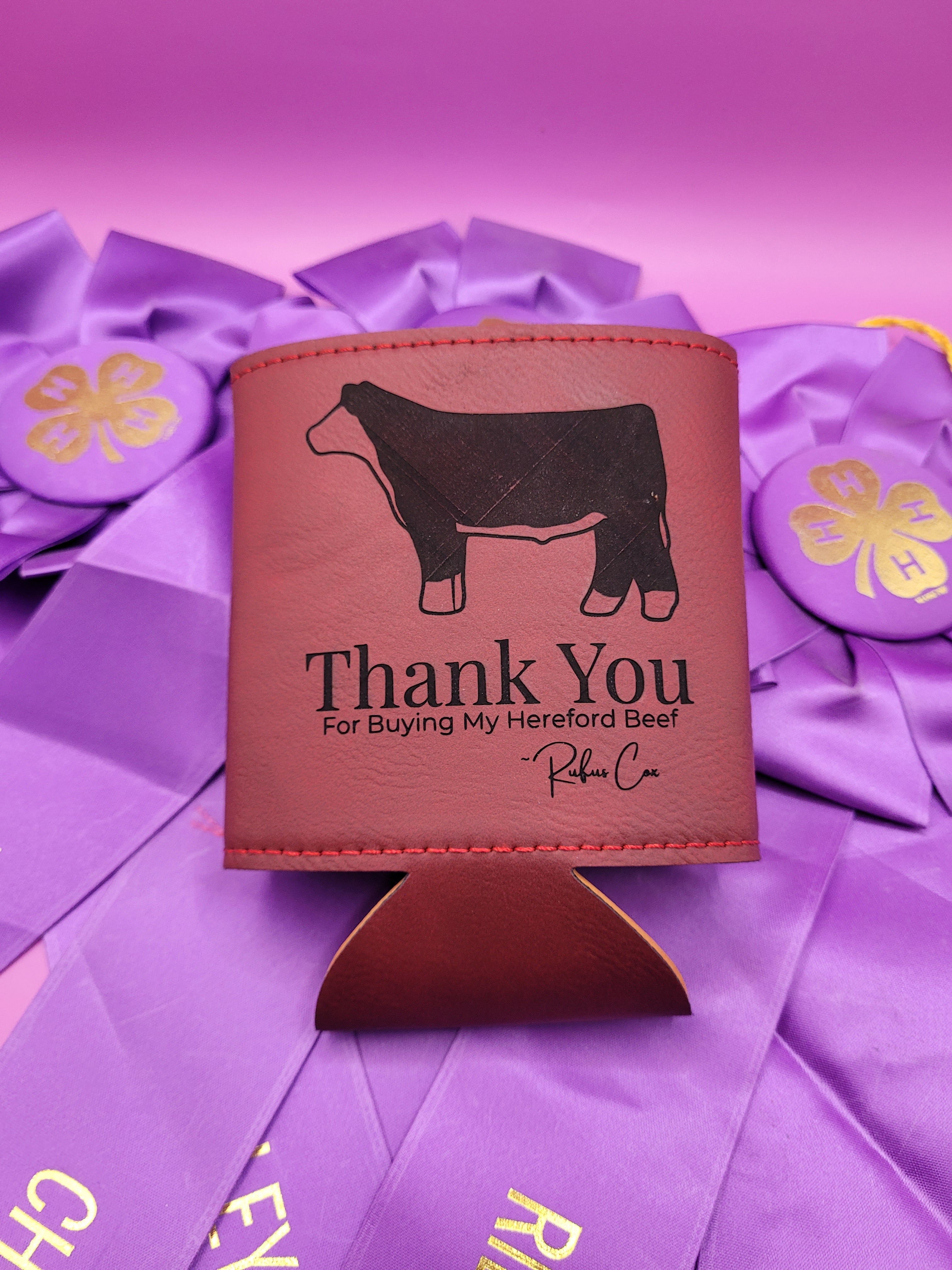 Custom Livestock Buyer Thank You Koozie