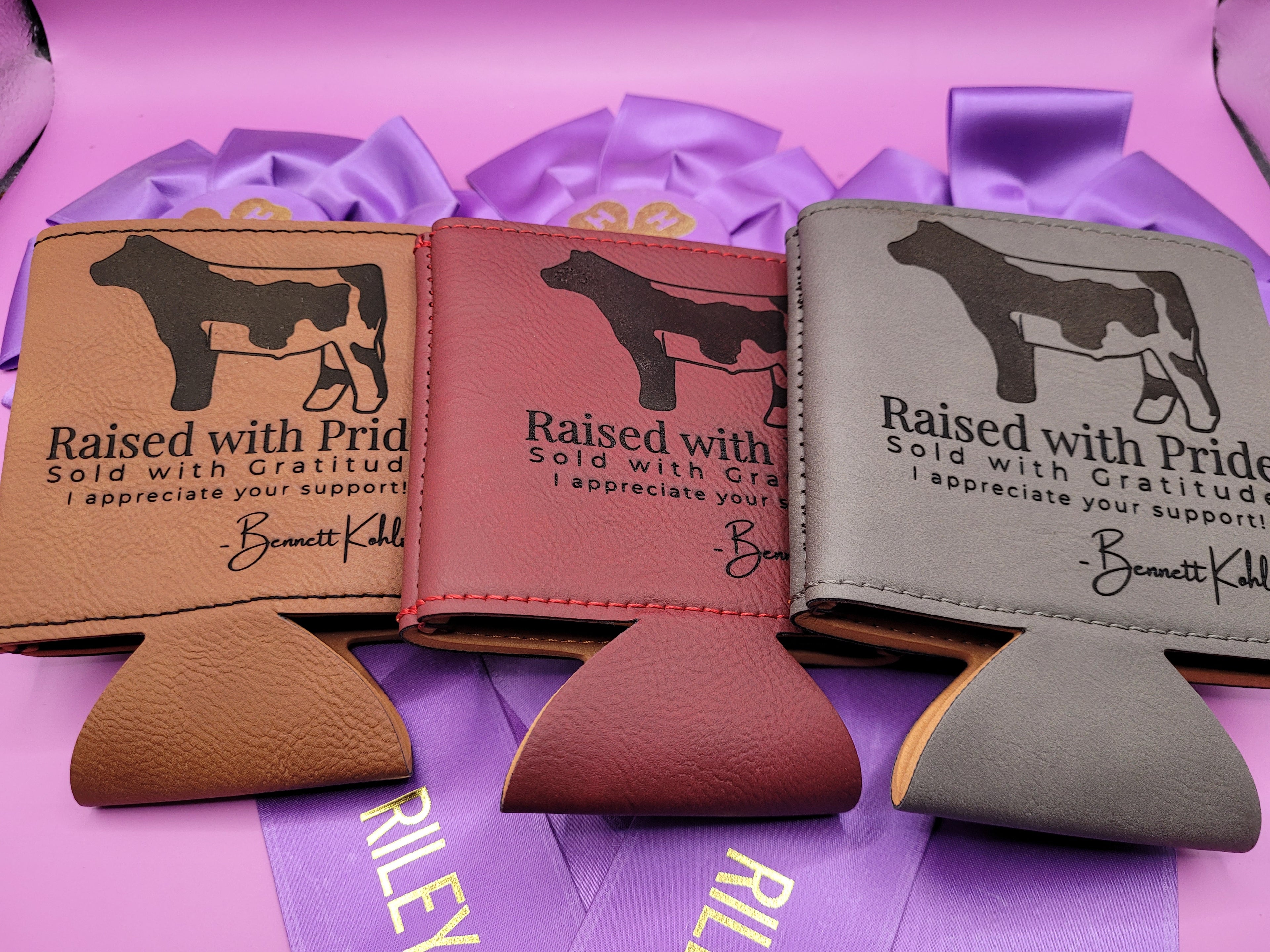 Custom Livestock Buyer Koozie - Raised With Pride, Sold With Gratitude