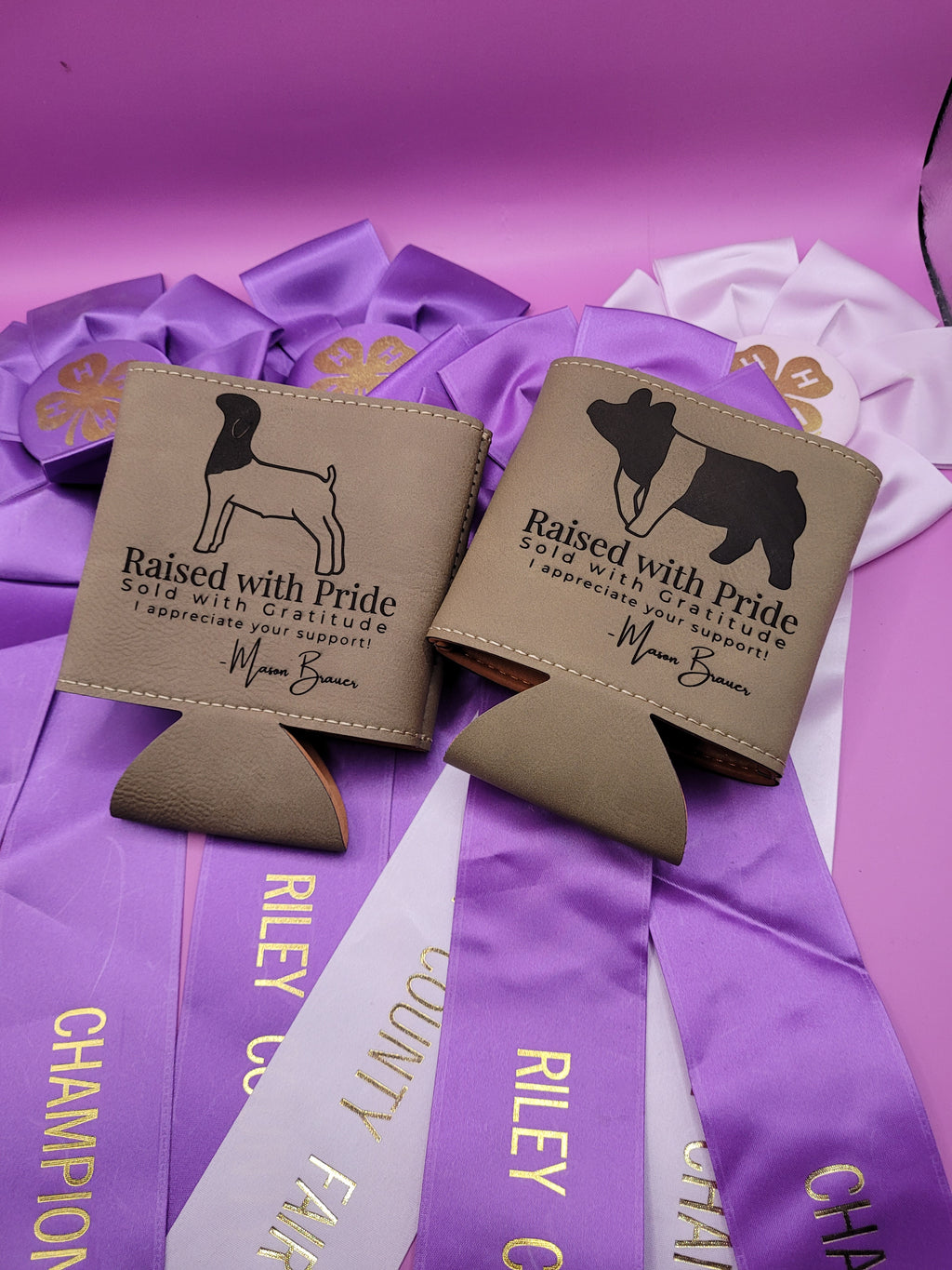 Custom Livestock Buyer Koozie - Raised With Pride, Sold With Gratitude