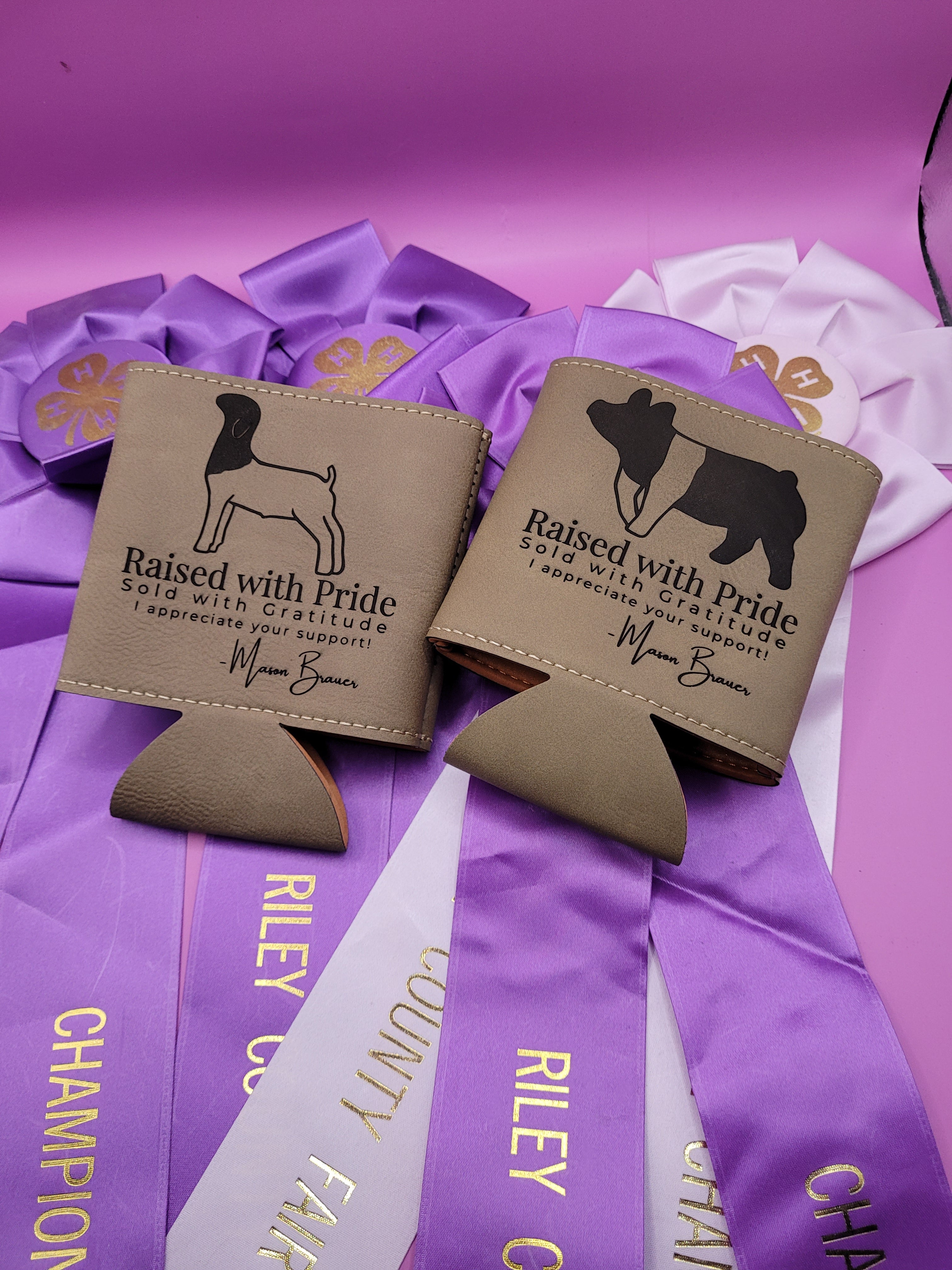 Custom Livestock Buyer Koozie - Raised With Pride, Sold With Gratitude