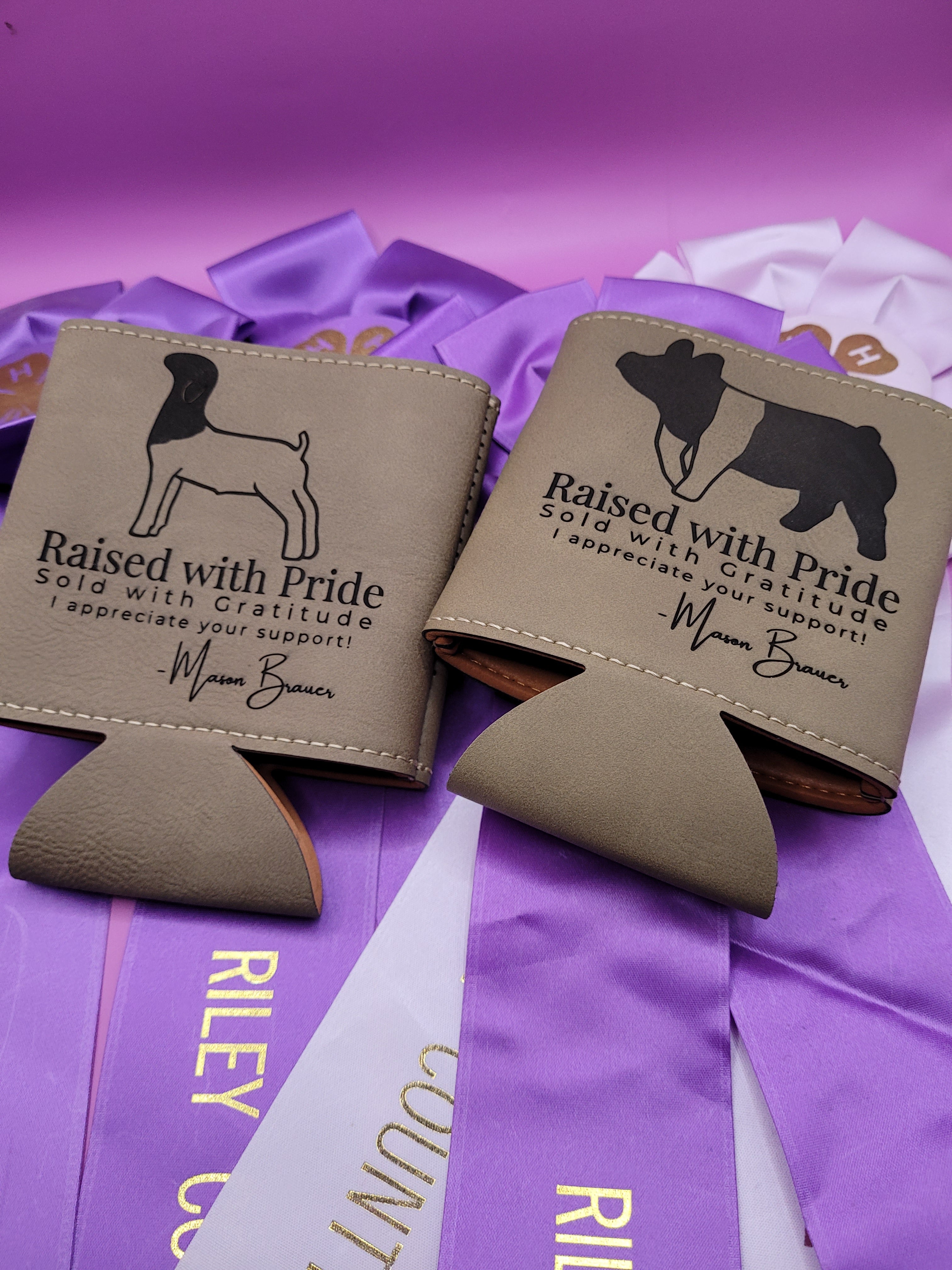 Custom Livestock Buyer Koozie - Raised With Pride, Sold With Gratitude