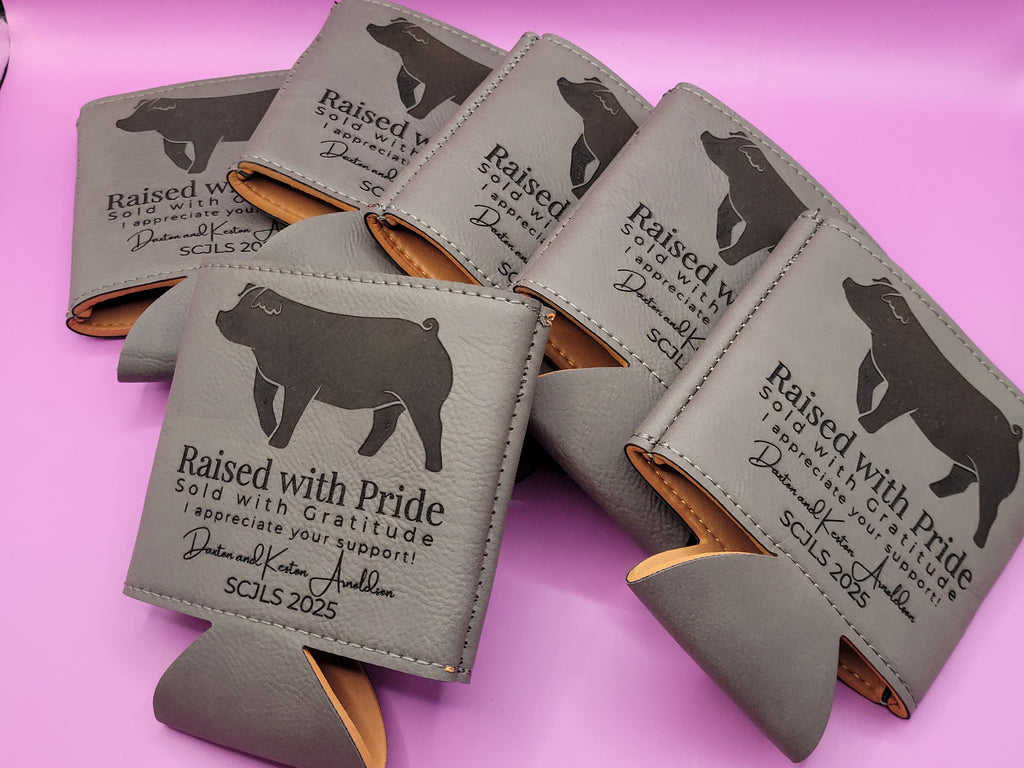 Custom Livestock Buyer Koozie - Raised With Pride, Sold With Gratitude