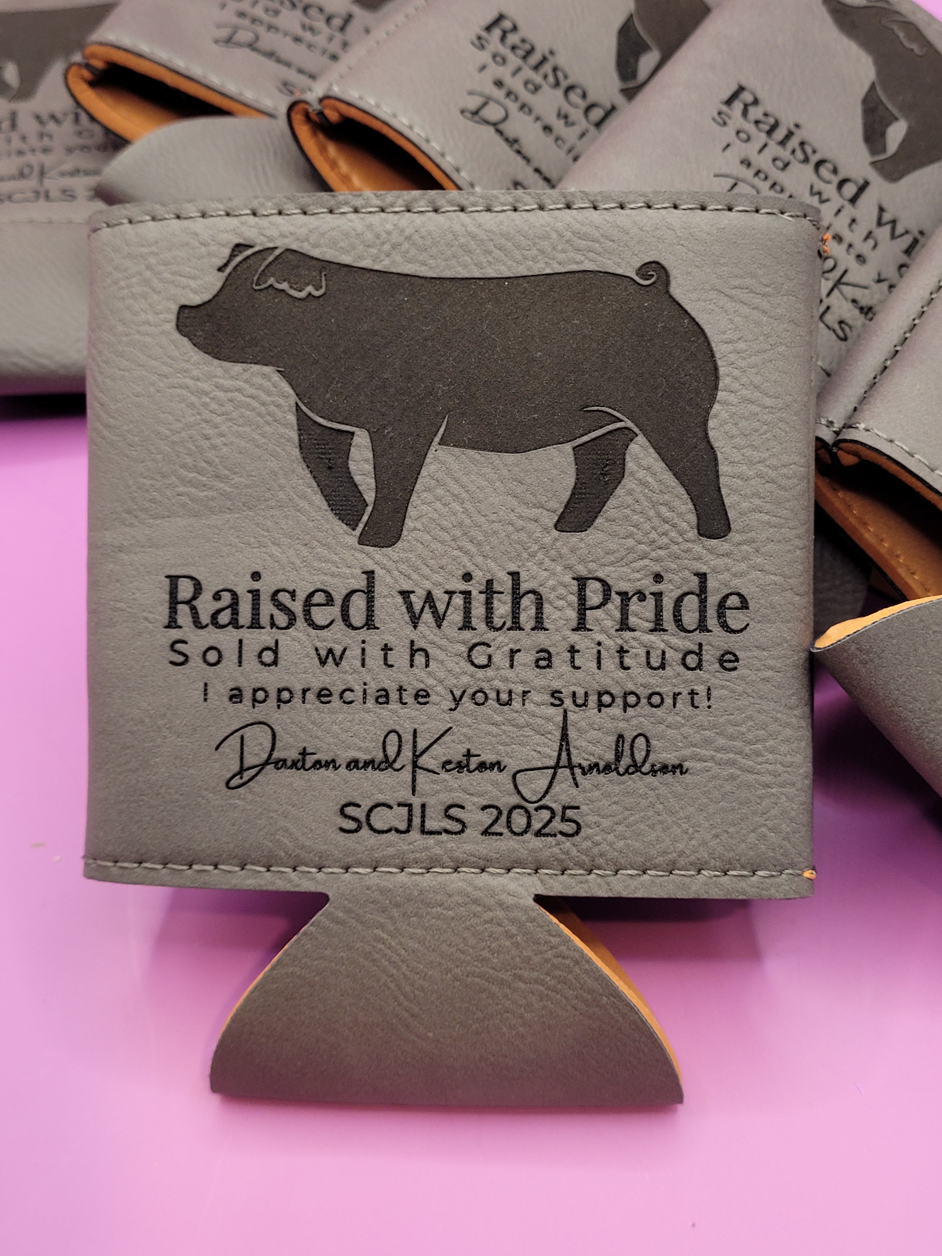Custom Livestock Buyer Koozie - Raised With Pride, Sold With Gratitude