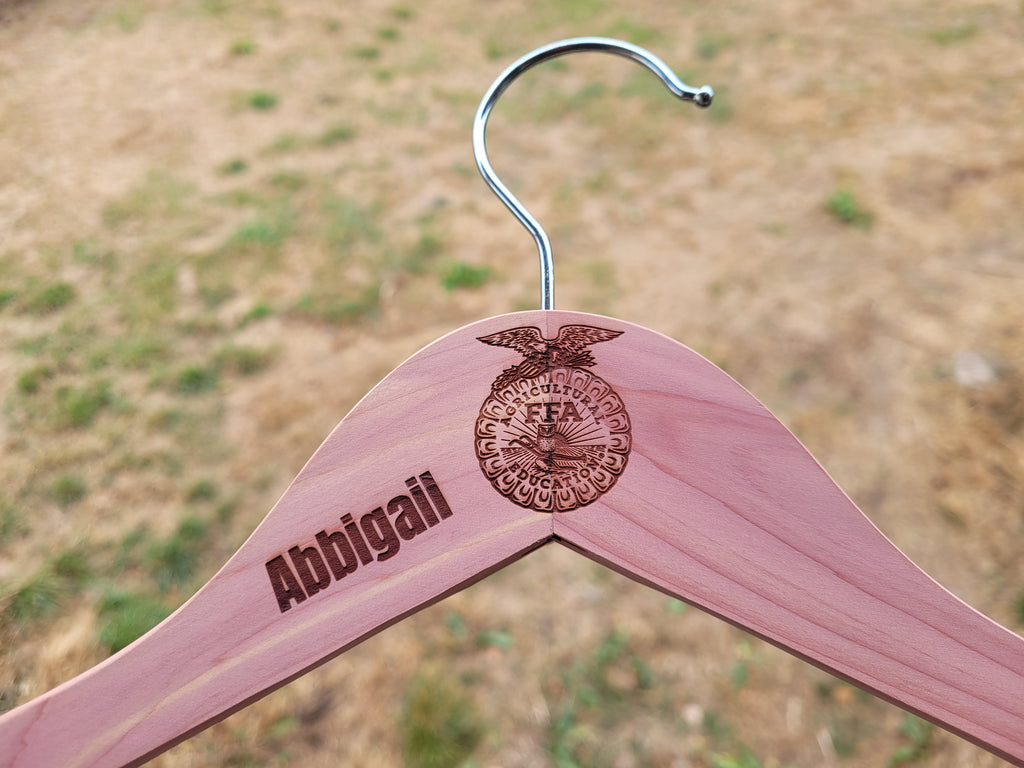 FFA Jacket and Official Dress Hanger – Personalized Cedar, Laser Engraved