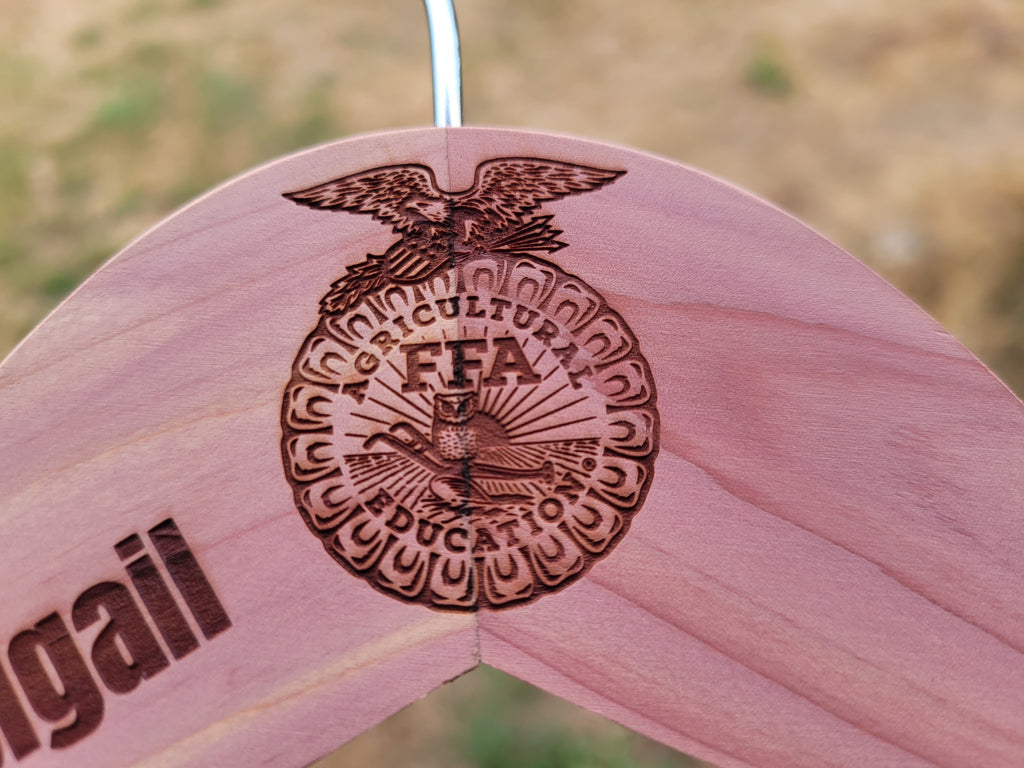 FFA Jacket and Official Dress Hanger – Personalized Cedar, Laser Engraved