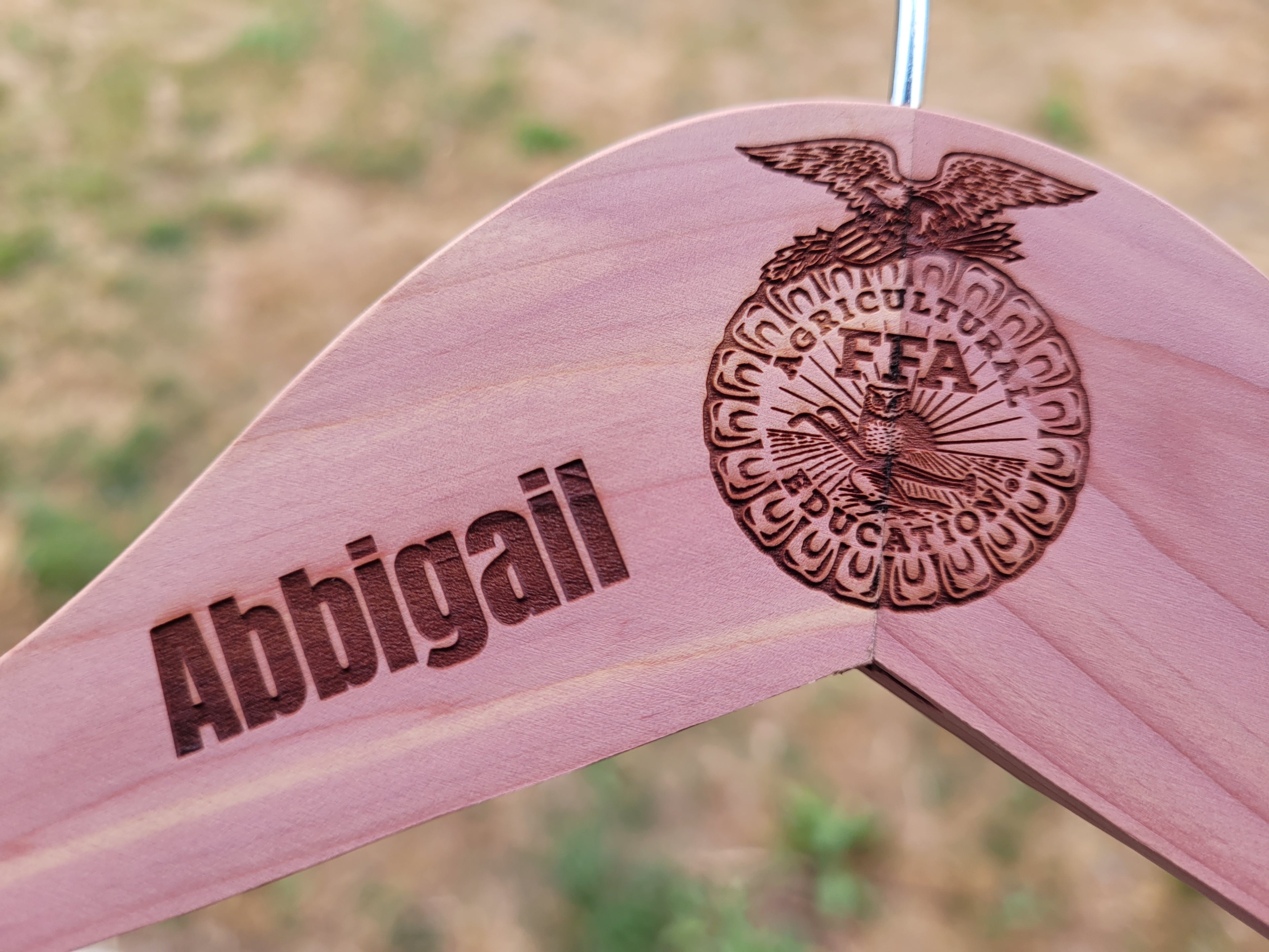 FFA Jacket and Official Dress Hanger – Personalized Cedar, Laser Engraved