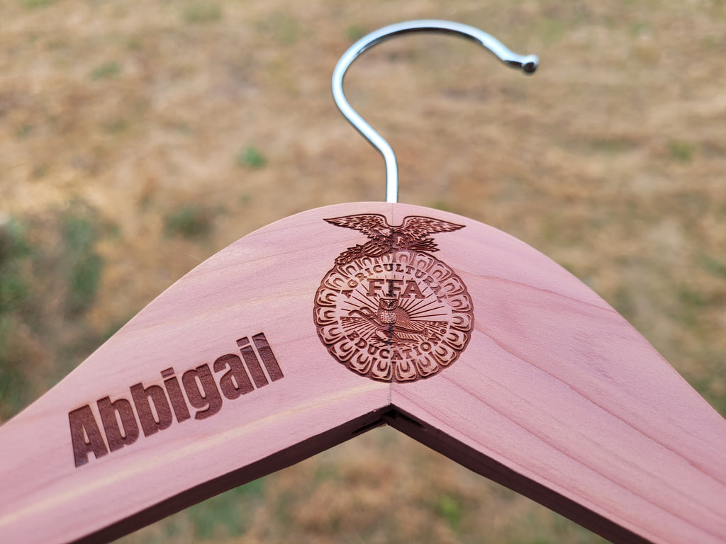 FFA Jacket and Official Dress Hanger – Personalized Cedar, Laser Engraved