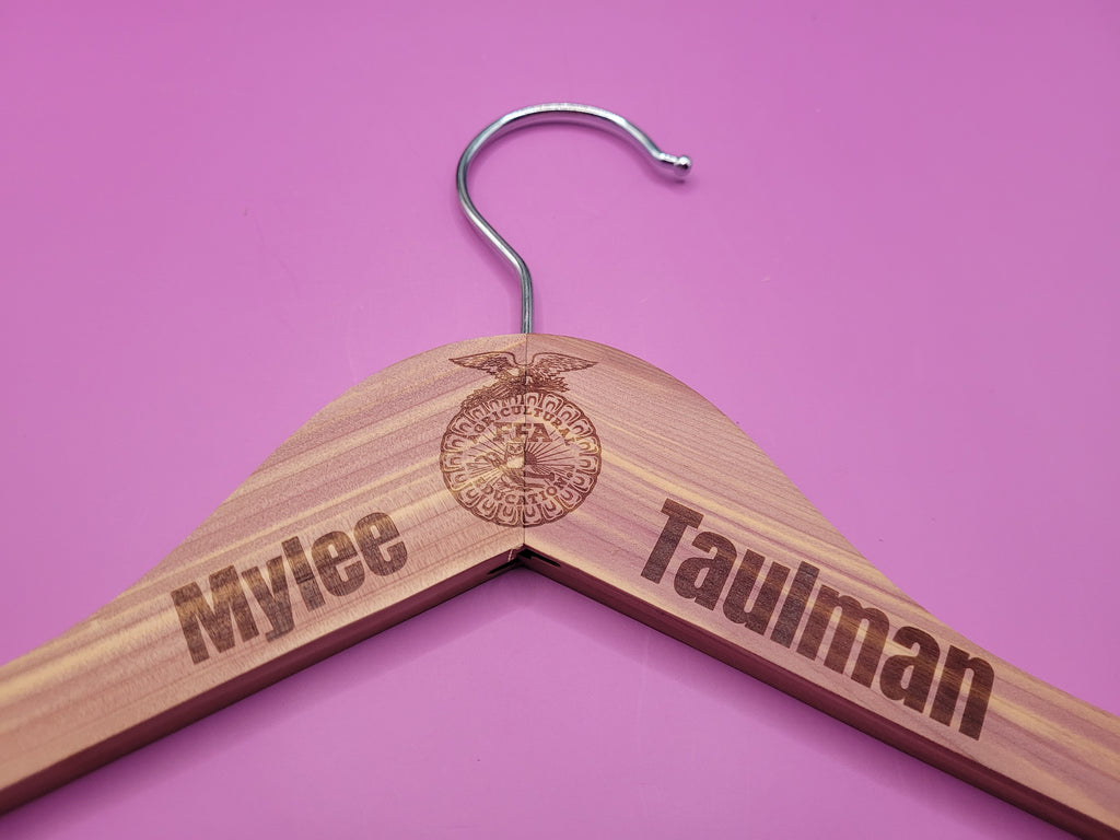 FFA Jacket and Official Dress Hanger – Personalized Cedar, Laser Engraved