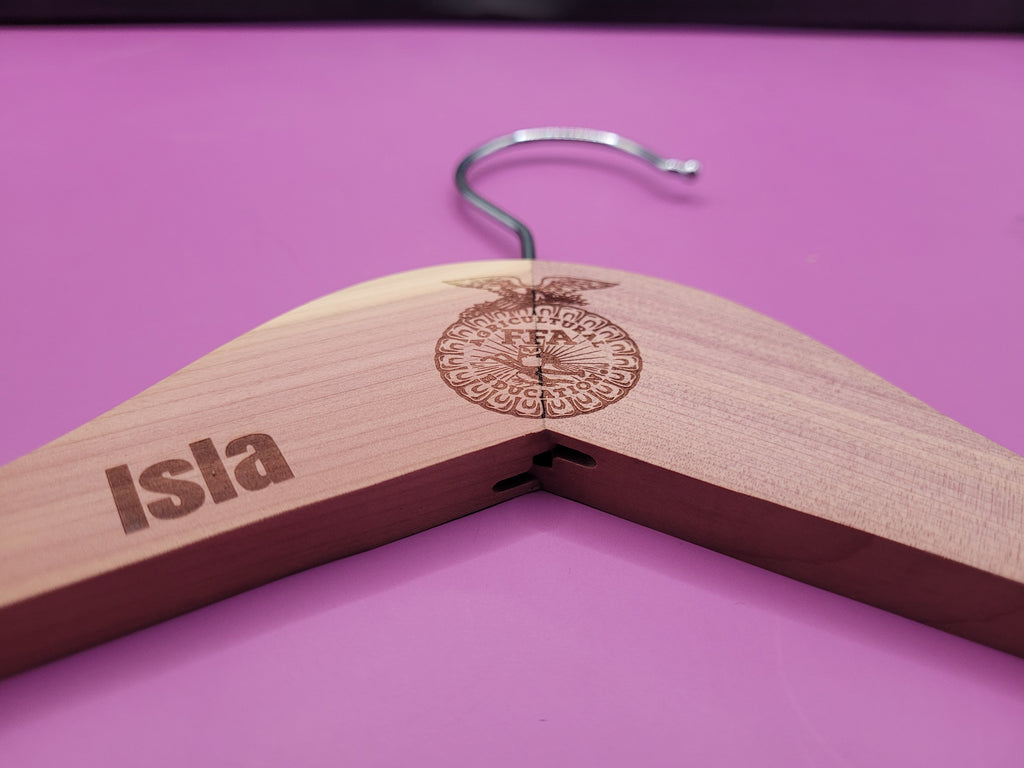 FFA Jacket and Official Dress Hanger – Personalized Cedar, Laser Engraved