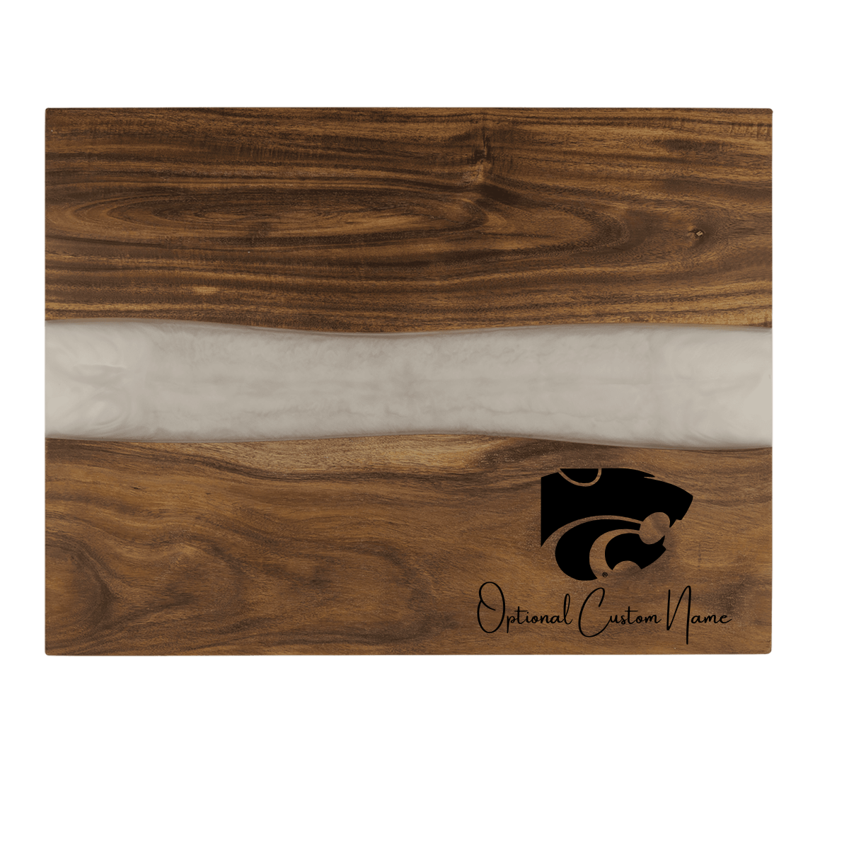Kansas State Powercat Acacia Resin Serving Board – Personalized - 15 3/4" x 11 3/4"