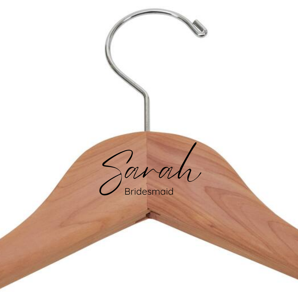 Cedar Wedding Party Hanger - Custom Engraved