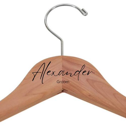 Cedar Wedding Party Hanger - Custom Engraved