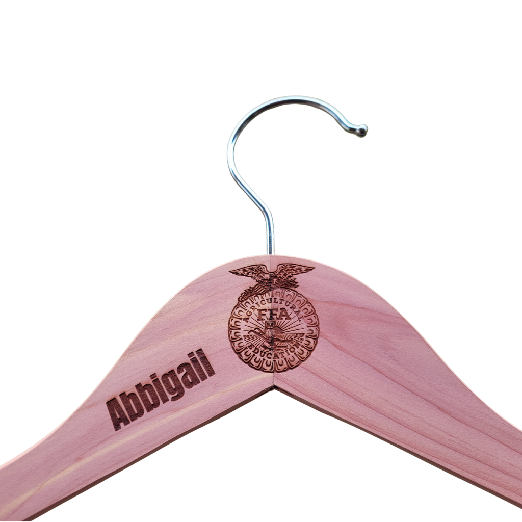 FFA Jacket and Official Dress Hanger – Personalized Cedar, Laser Engraved