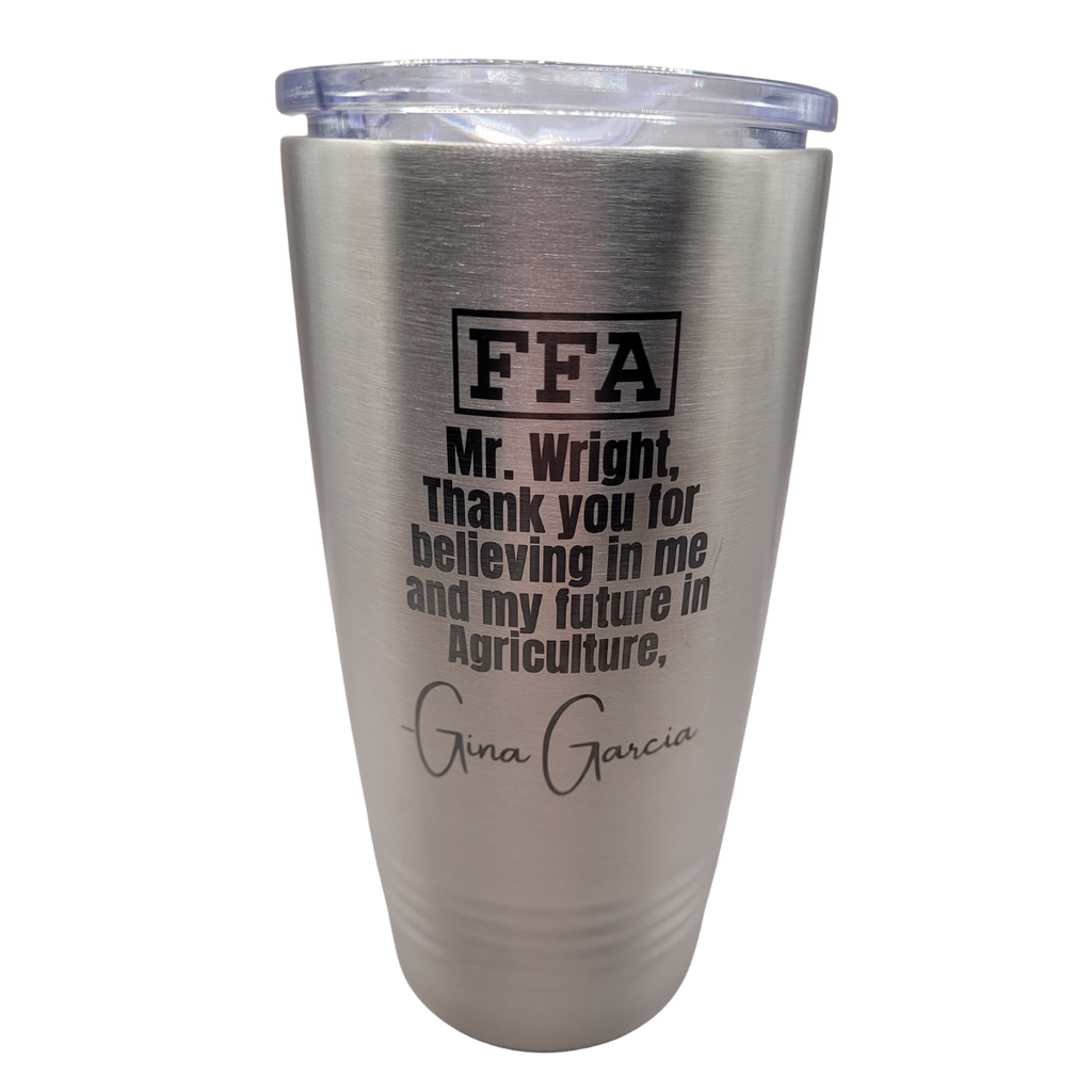 Here by the Owl - Personalized FFA Licensed 20oz Tumbler.